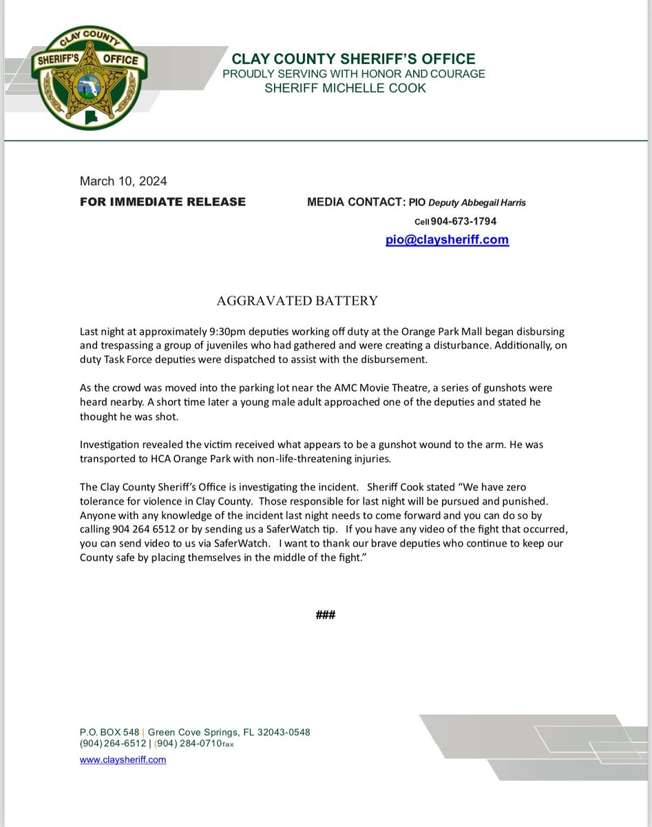 Clay County Sheriff's Office, FL (@ccsofl) on Twitter photo 