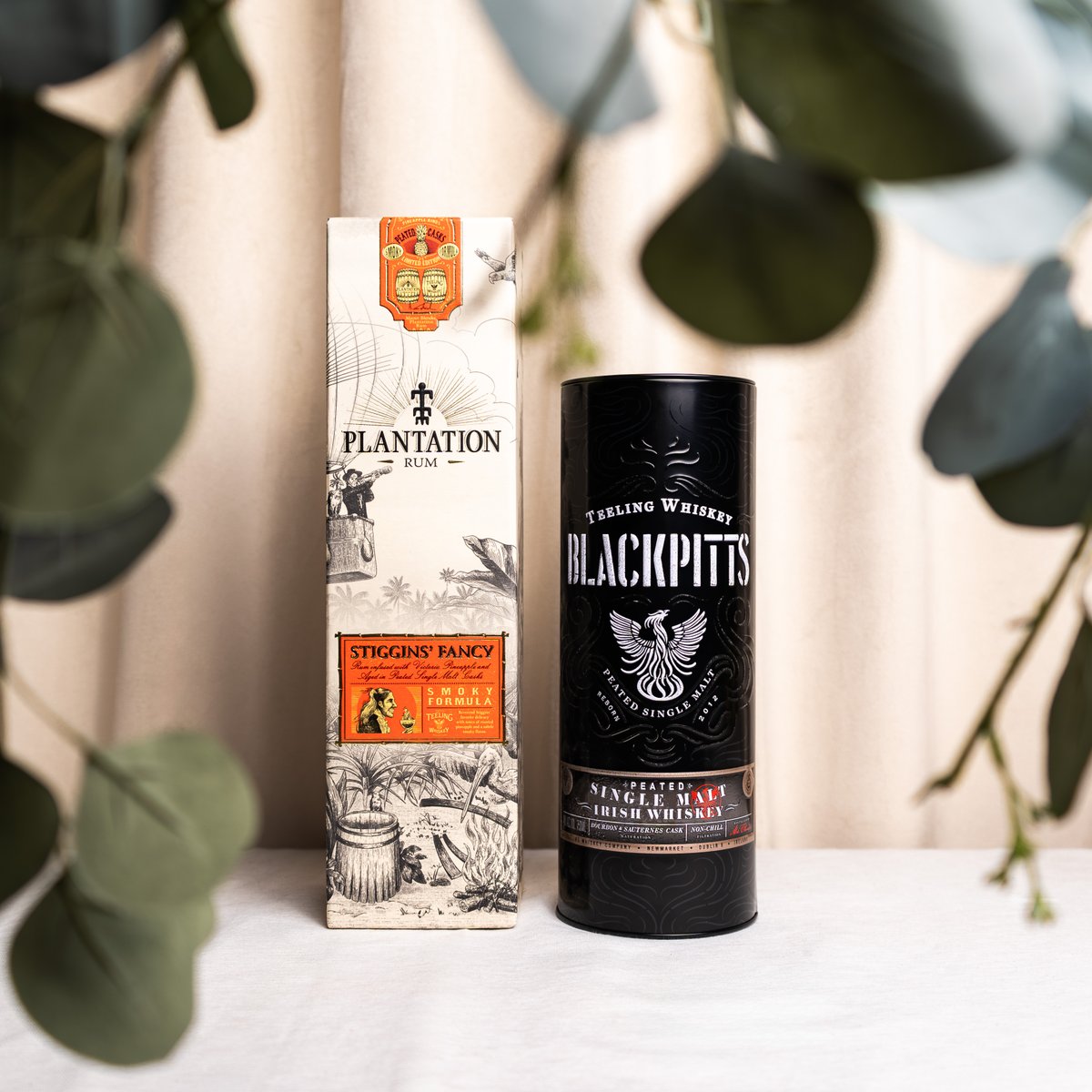 Sip on some lightly smoked spirits or add subtle smoke to your cocktails. Plantation Stiggins' Fancy Smoky Rum and @TeelingWhiskey Blackpits Peated Single Malt offer restrained smoky flavors that don't overpower the fruity and floral notes. binnys.com/whiskey-hotline