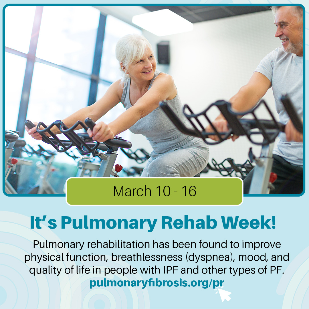 Pulmonary rehabilitation includes exercise training; breathing exercises; anxiety, stress, and depression management; nutritional counseling; education; and more. Learn all about it at pulmonaryfibrosis.org/pr #PRWeek2024