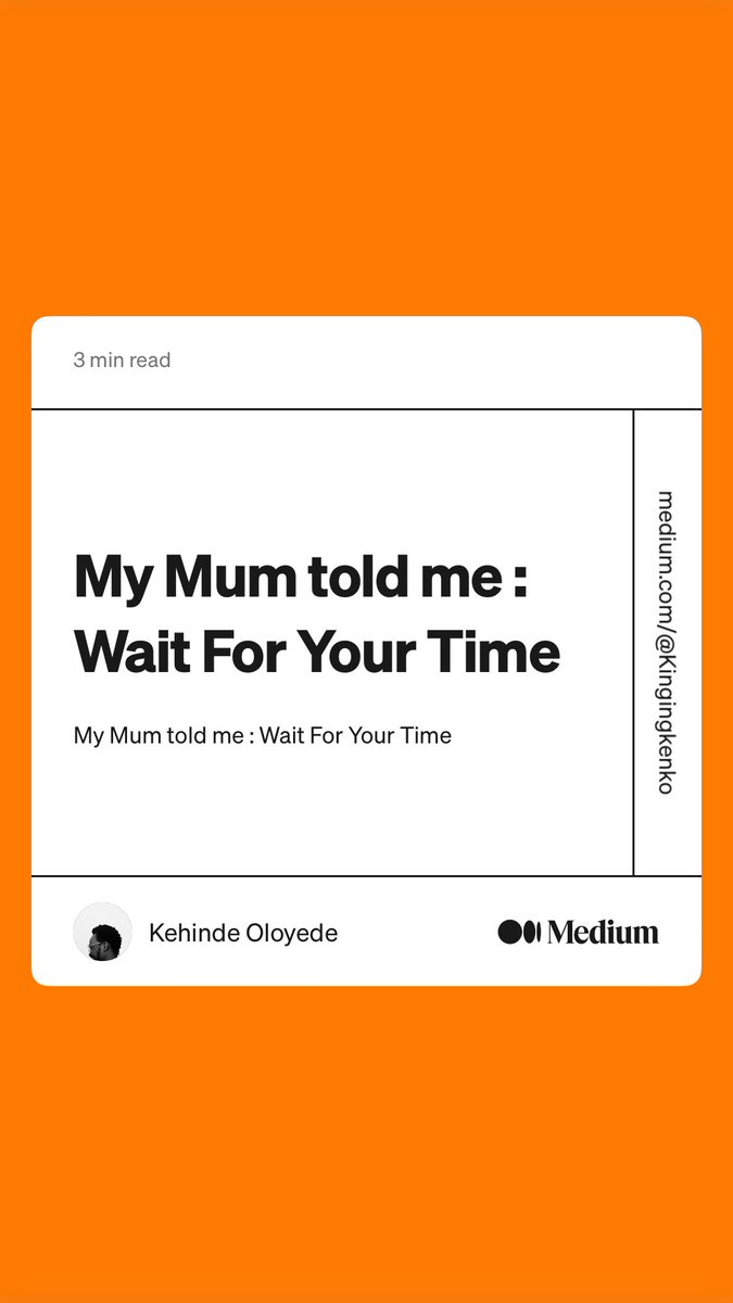 Kennydee__'s tweet photo. Today, I'm sharing one of many lessons my mother taught me; it helped me navigate life amid crisis.

Happy Mother's Day, I love and cherish you all. 

Cheers! 

“My Mum told me : Wait For Your Time” by Kehinde Oloyede
https://t.co/H3SuzAIzBE https://t.co/65ewyBAEzA