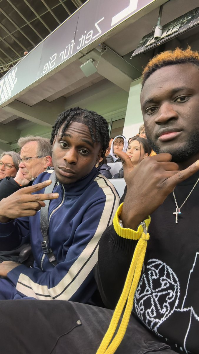 Bayer 04 Leverkusen (@bayer04_en) on Twitter photo Look who we found in the stands! 😍🤙
23' | 0-0 | #B04WOB | #Bayer04 <a href="/JeremieFrimpong/">Jeremie Frimpong</a> <a href="/boniface_jrn/">Victor Boniface</a> Look who we found in the stands! 😍🤙
23' | 0-0 | #B04WOB | #Bayer04 <a href="/JeremieFrimpong/">Jeremie Frimpong</a> <a href="/boniface_jrn/">Victor Boniface</a>