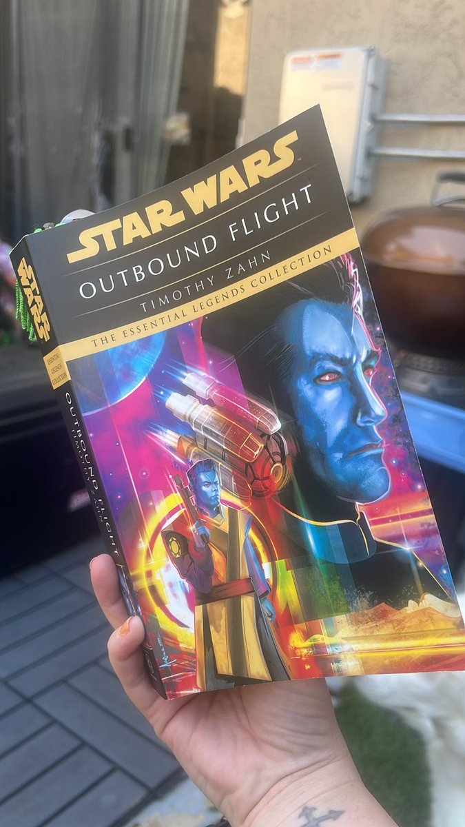 megsahoot's tweet photo. Only 60 pages in and why is everyone grossly underselling this book? It’s fantastic! 🔥 #starwars #starwarsbooks #outboundflight #timothyzahn https://t.co/dF5EKgCvQb