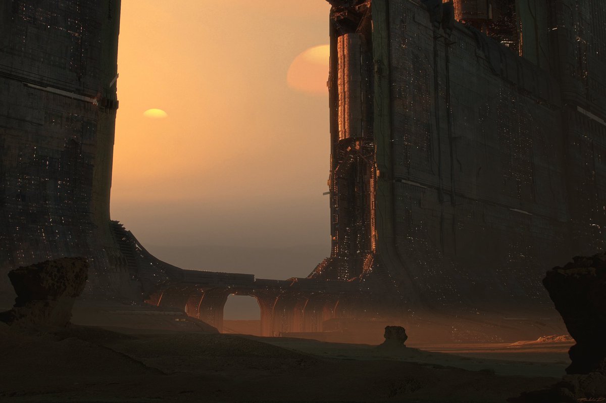 pdaguilar_'s tweet image. Scifi Sunset for Sunday.
#conceptart 
#scifi