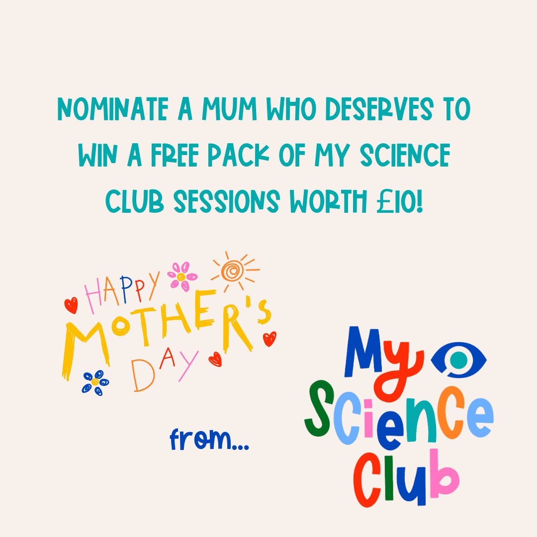 Just because we love them! If you know a mum who would love a free My Science Club pack for their club, tag them below & we'll pick one at random tomorrow (11/3/24) to win a single My Science Club pack worth £10! Double their entry by telling us why they deserve it too! #MSC