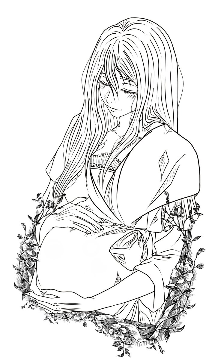 Mama Erza !♥️💐
A little late, happy Mother day! 🌺💐
New #lineart to colour!  Have fun !
#erza #erzascarlet #FairyTail #jerza