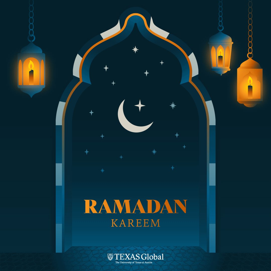 #RamadanKareem! To all Longhorns observing Ramadan around the world, we wish you a meaningful time of reflection, generosity, and abundance. 🌙 #RamadanMubarak @texasbma @TexasExes @UTexasStudents @UT_DCCE @utaustinmes @RSUTAustin @UTexasGlobal @UTDoS