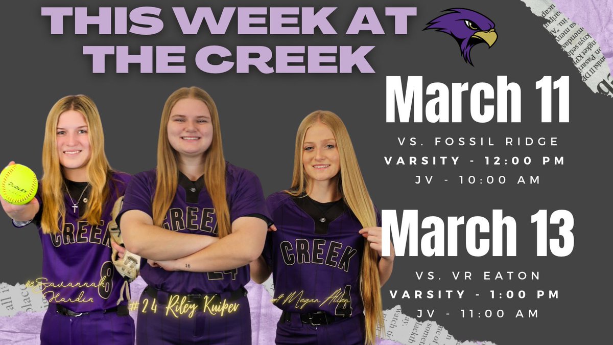 🚨This Week at the Creek🚨Spring Break Edition🚨

Make sure to double check those games times and see everything else going on with TCSB in the 2024 Program. 

tinyurl.com/TCProgram24