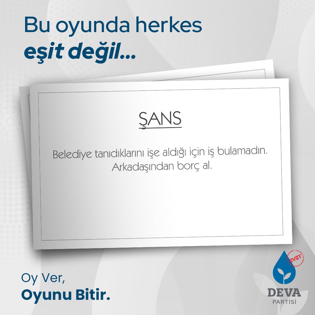 Bu oyunda herkes eşit değil. 

#OyVerOyunuBitir