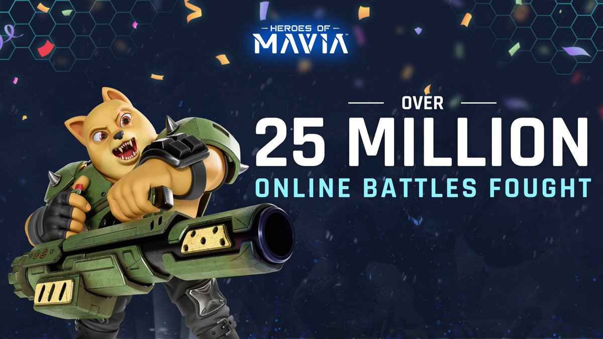 MaviaGame's tweet photo. Wow! Over 25 million online battles have been fought in Heroes of Mavia since launch💥

Keep on fighting, the Ruby Marketplace is just around the corner! https://t.co/6ZpQGQRHF0