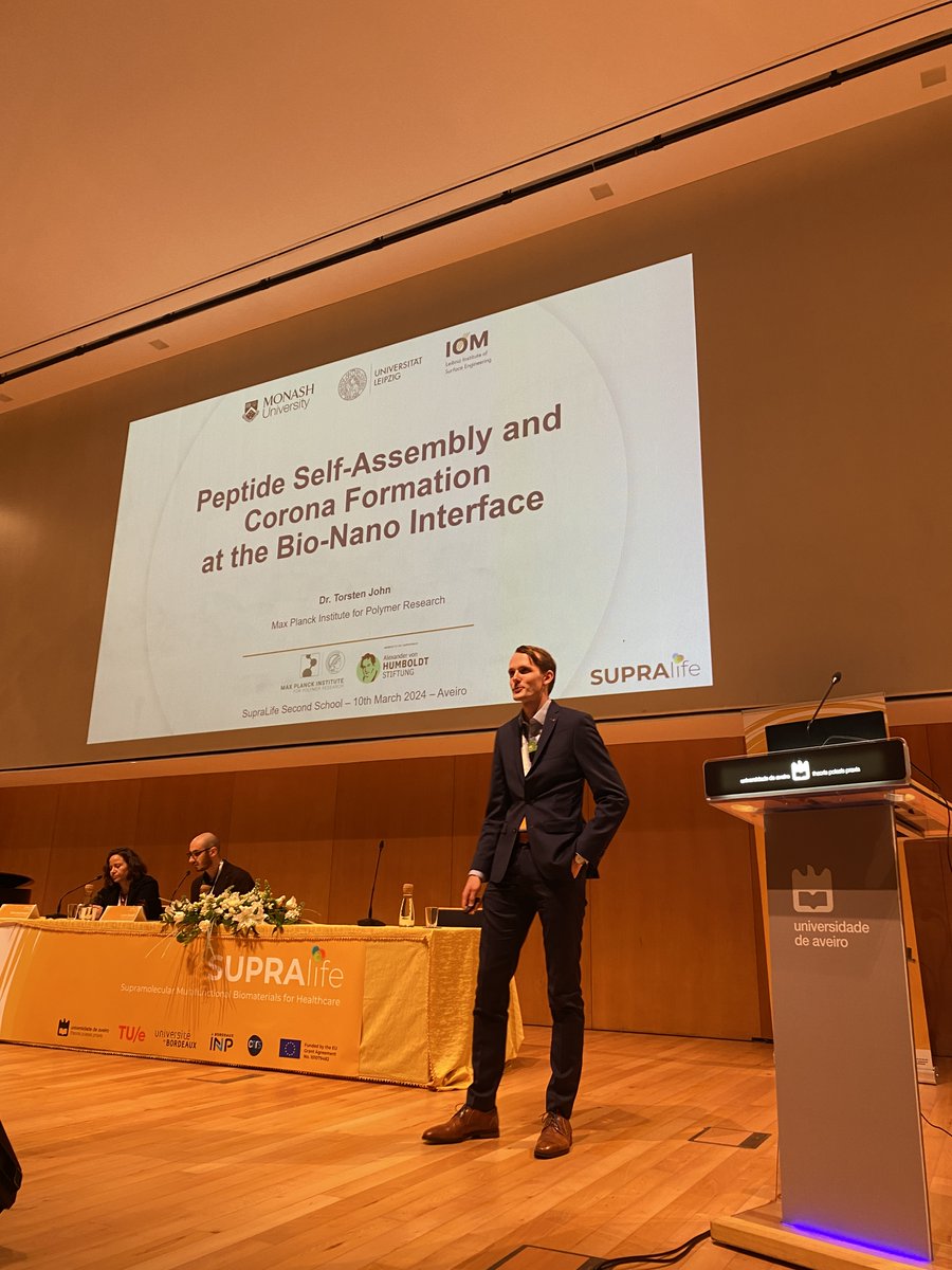 SupraLife_EU's tweet photo. Gratitude to our outstanding speakers for their enlightening oral presentations, showcasing research from esteemed institutions such as @mpi_polymer, @i3S_UPorto, @EPFL, and @UnivAveiro! #SupraLife #SecondSchool #ConferenceDay1 https://t.co/yjWJH4k9rh