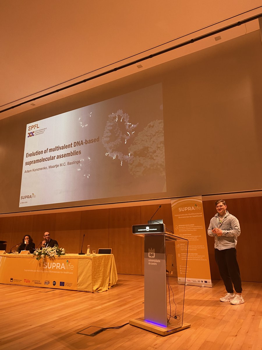 SupraLife_EU's tweet photo. Gratitude to our outstanding speakers for their enlightening oral presentations, showcasing research from esteemed institutions such as @mpi_polymer, @i3S_UPorto, @EPFL, and @UnivAveiro! #SupraLife #SecondSchool #ConferenceDay1 https://t.co/yjWJH4k9rh