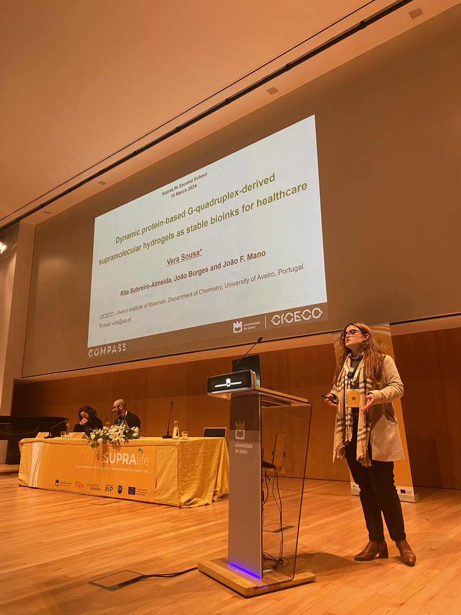 SupraLife_EU's tweet photo. Gratitude to our outstanding speakers for their enlightening oral presentations, showcasing research from esteemed institutions such as @mpi_polymer, @i3S_UPorto, @EPFL, and @UnivAveiro! #SupraLife #SecondSchool #ConferenceDay1 https://t.co/yjWJH4k9rh