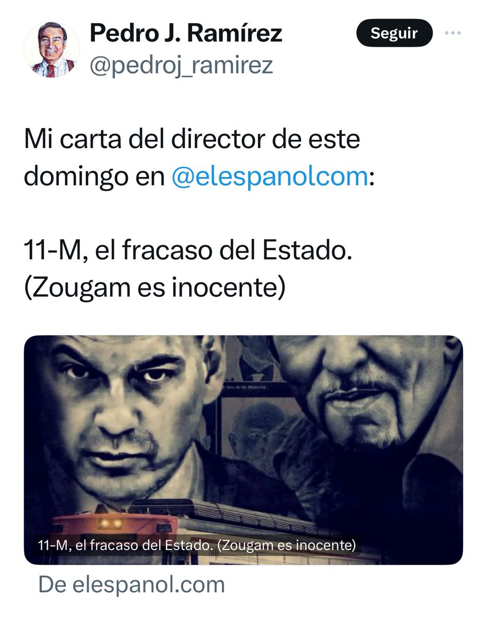 protestona1's tweet photo. En un país decente, @pedroj_ramirez habría sido repudiado por su profesión y por la sociedad, las mentiras y la manipulación sobre el 11M le habrían pasado factura…

Aquí a��n se le invita a tertulias…

Damos mucho asco… https://t.co/ZLilBJRKeQ