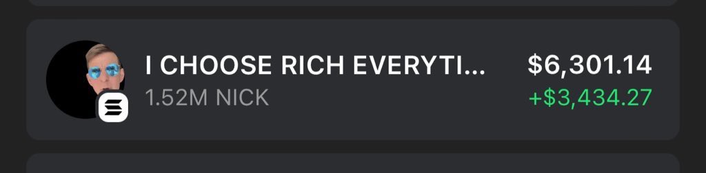 I bought this shit today and made $3.5K profit out of nowhere 😂

Let me give $500 of $NICK to someone who RTs. 

You have 69 mins 🤷🏼‍♀️