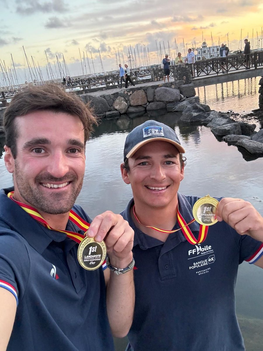 Les nouveaux champions du monde du 49er sont français 😍

👏 Erwan Fischer &amp; Clément Péquin