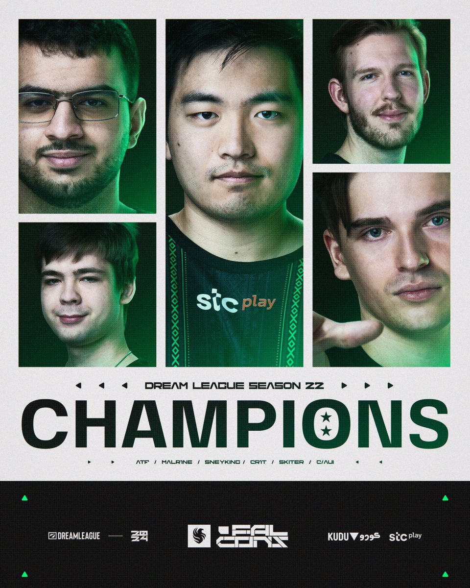 FalconsEsport's tweet photo. DREAMLEAGUE 22 CHAMPIONS! 🏆🦅

BACK TO BACK T1 Trophies for Falcons DOTA 2!

#FalconsAreHere #RoadToRiyadh https://t.co/l1n82qp7Lz