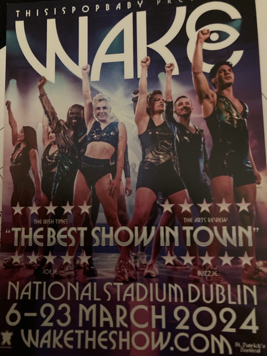 Such a treat to see #WAKETheShow this weekend - the fabulous & amazing new show from the brilliant ⁦@thisispopbaby⁩ - a must-see at our local venue ⁦⁦⁦@NationalStad⁩ #Dublin8
