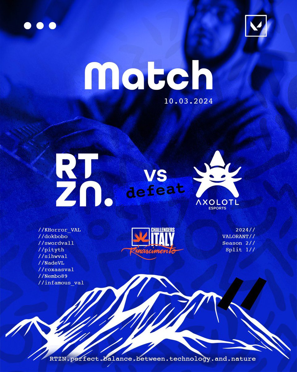 RtznEsports's tweet photo. Ci abbiamo provato fino all’ultimo, sapevamo che era un match molto difficile, abbiamo ancora tanto lavoro da fare ma oggi abbiamo dimostrato che giorno dopo giorno i miglioramenti si vedono 👊🏼

Bravi ragazzi 🔵❤️🔨

Gg to @Axolotl_Esports great performance @ivan4ezz WP

#goRTZN https://t.co/gk0uQfQdOm