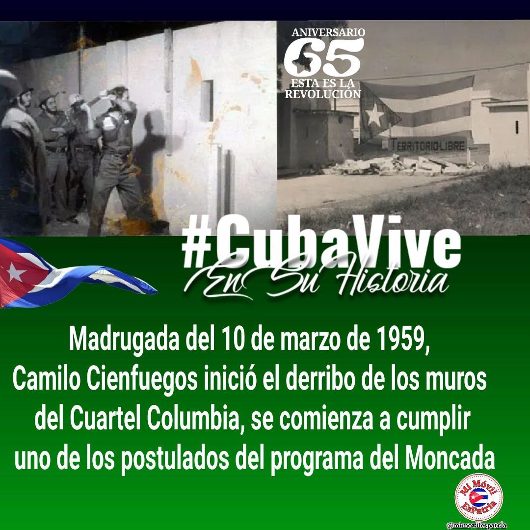 torres_iribar's tweet photo. El Señor de la Vanguardia, asesta el primer golpe   contra el muro del que fuera la principal fortaleza de la dictadura de Batista en #Cuba. Gracias al Triunfo de la Revolución, existe la Ciudad Escolar Libertad, conquista del pueblo. #CubaViveEnSuHistoria  #LaHabanaDeTodos https://t.co/hE5VXV6DGn