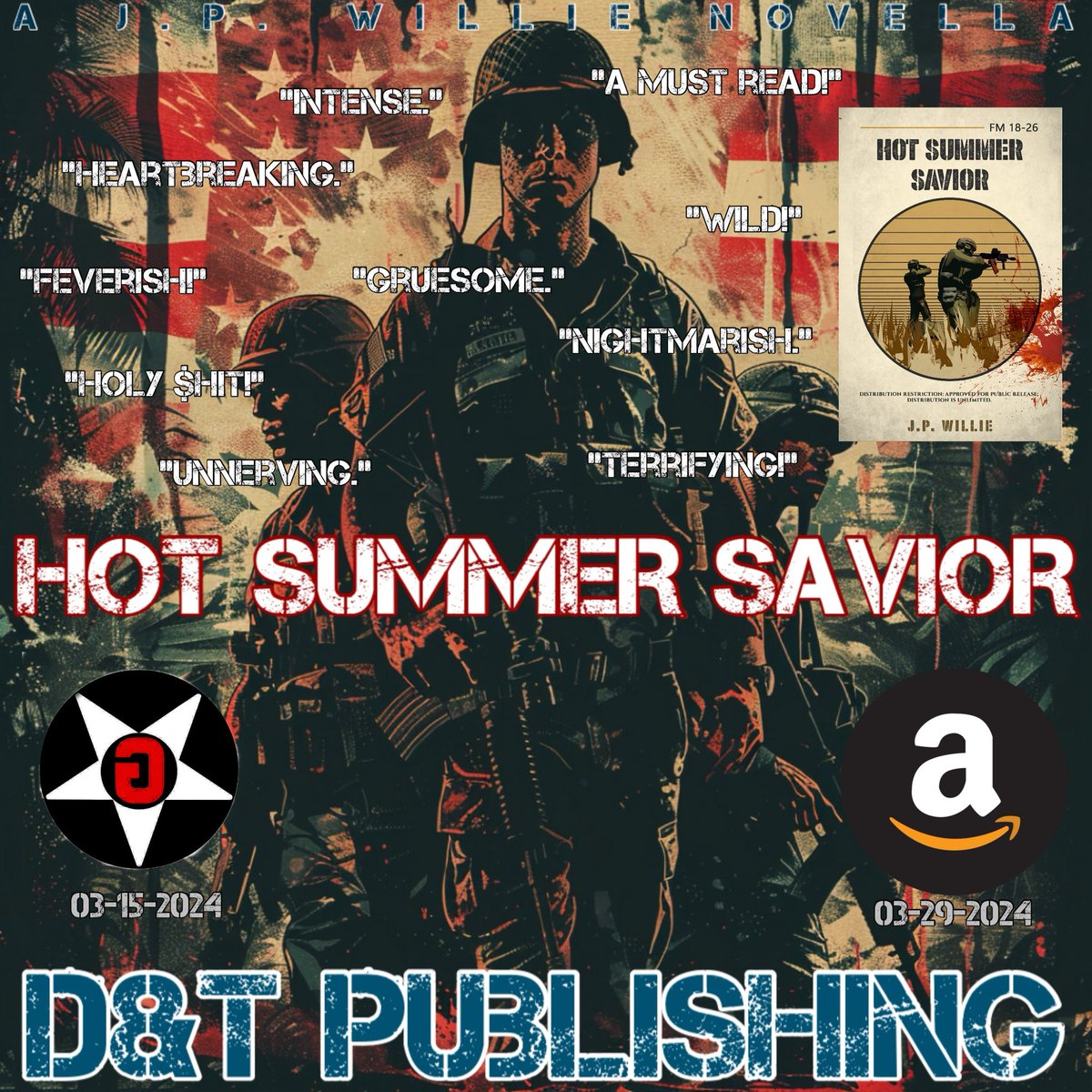 -JOIN THE FIGHT-

Hot Summer Savior releases via @godlesshorrors 03-15-2024 and on Amazon.com 03-29-2024! 

Are you ready to be the hero? 

Follow @tshea1978 and @Dandtpublishing! 

#HotSummerSavior #Horror #Novella #Louisiana #MilitaryVeterans #Supernatural #Army