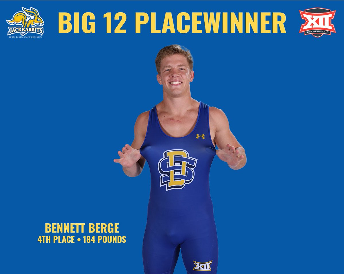 184 | Bennett Berge drops a 4-3 decision to Sam Wolf (Air Force) ... Berge places fourth in his first #Big12WR Championship
#GetJacked