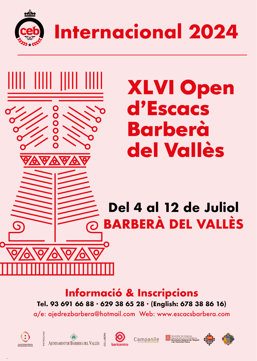 escacsbarbera's tweet photo. https://t.co/eISo4QAJ83 #escas #barberadelvalles #chess #ajeadrez #open https://t.co/pQctek3Ahf
