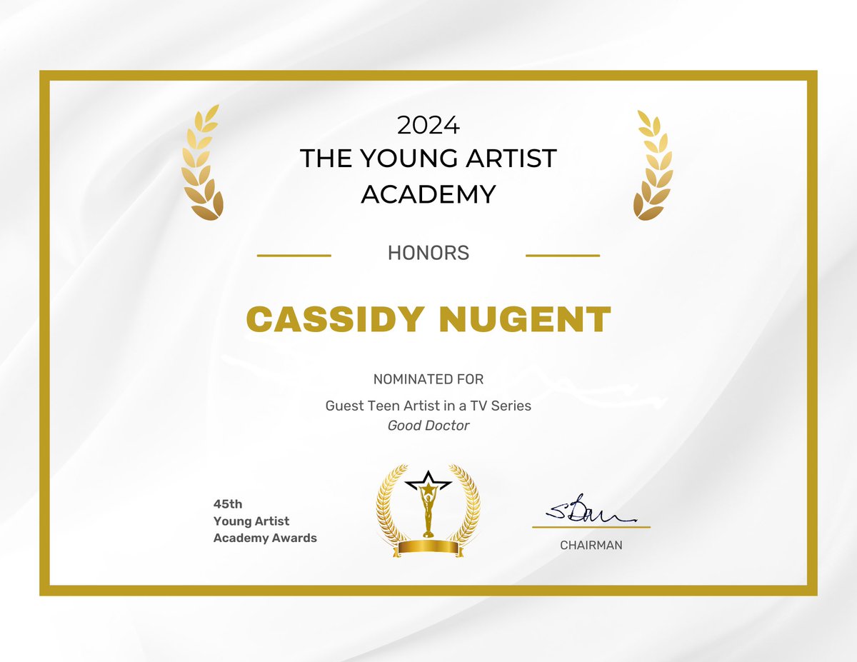 Honoured and grateful to be nominated <a href="/YoungArtistAwds/">Young Artist Academy ™</a> for guest star teen artist in a tv series for The Good Doctor