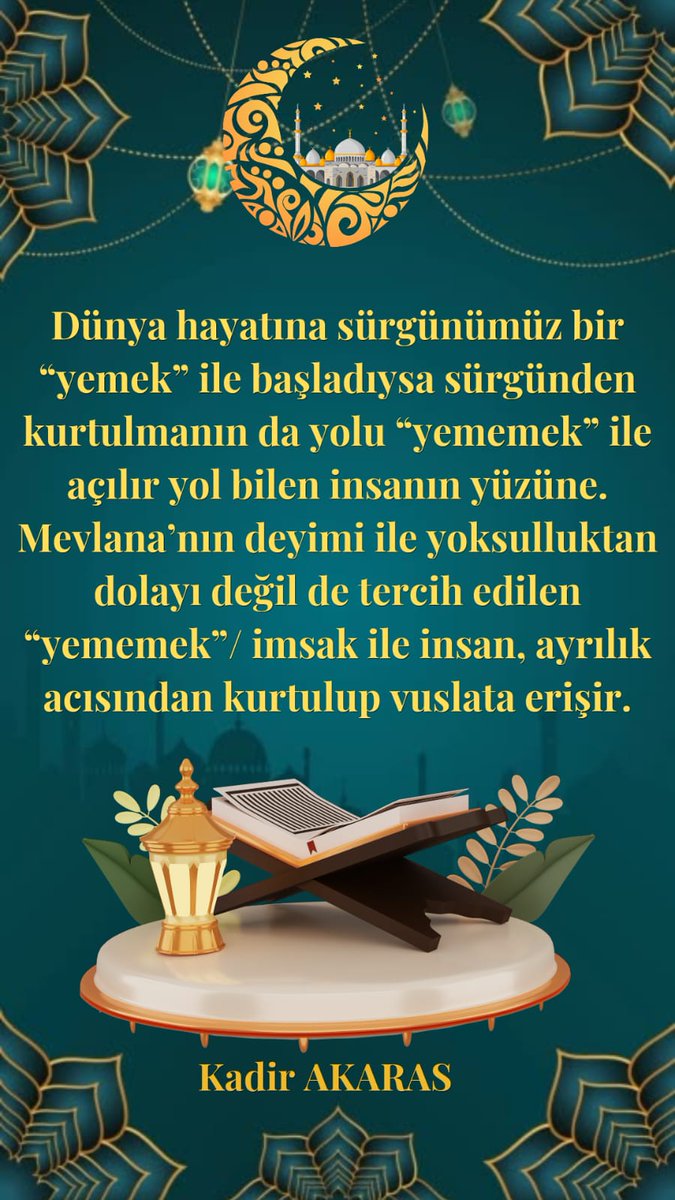 kadir_akaras's tweet photo. İdrak ve Diriliş içinde bir RAMAZAN...
#ramazan #islam #dirilis #iman #رمضان https://t.co/zsAhuF1xhg