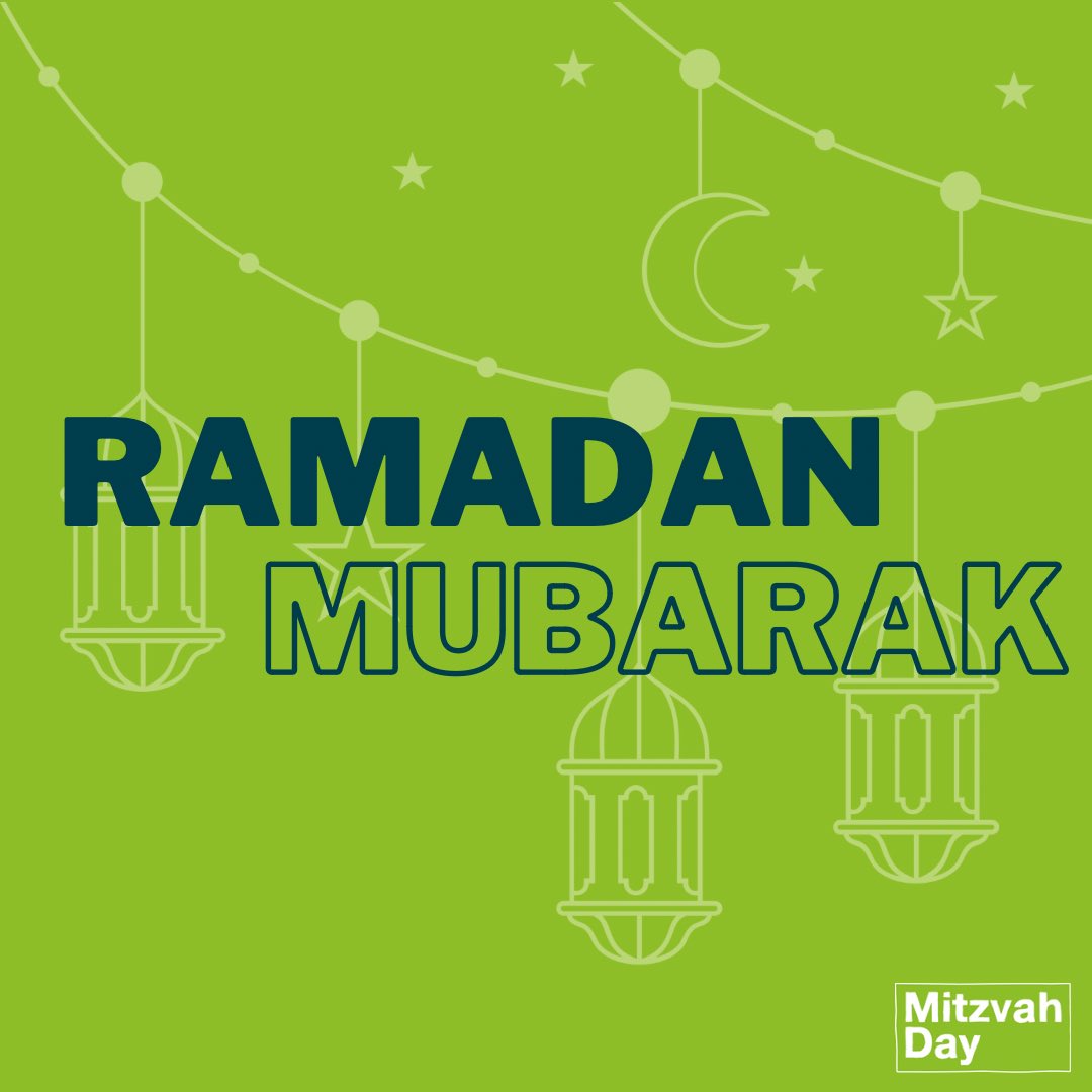 The Mitzvah Day team wishes our Muslim partners and friends a Ramadan Mubarak 🌙 💚 #ramadanmubarak #mitzvahday