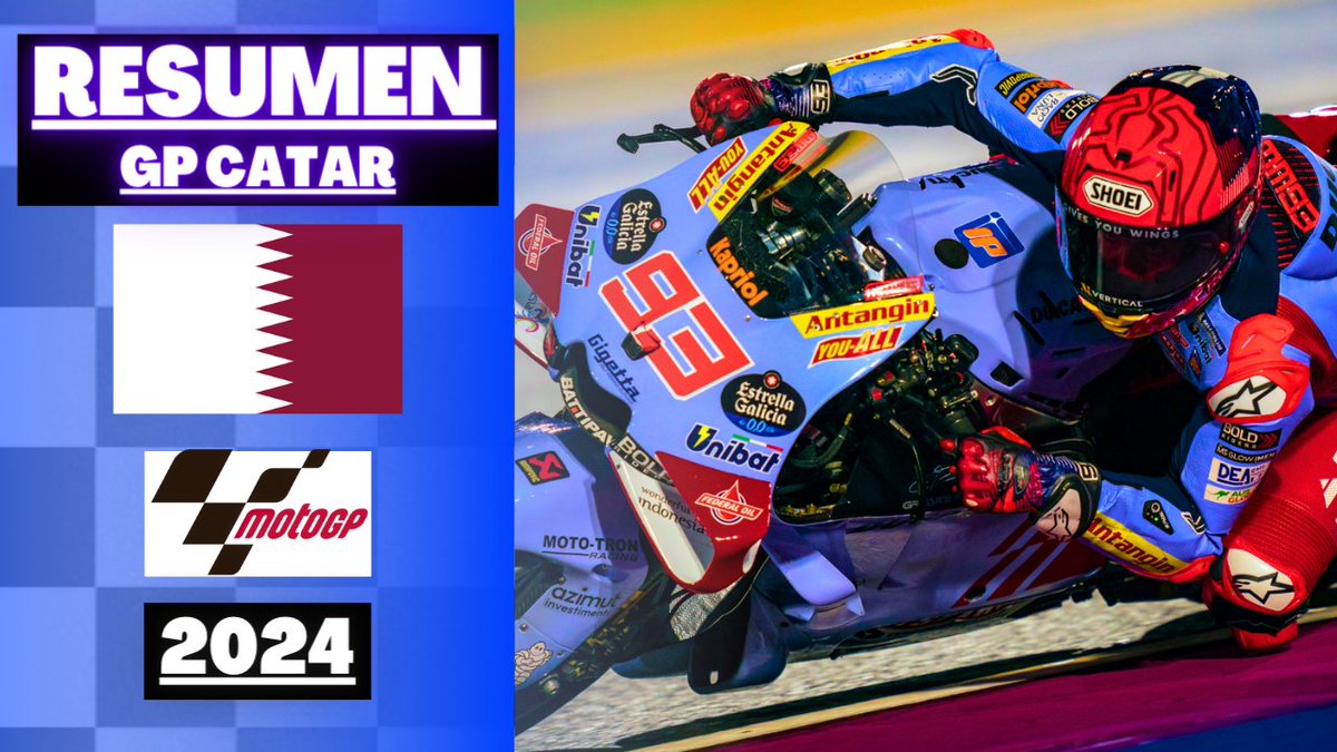 ZomaGP's tweet photo. ✅ ¡Nuevo vídeo! ✅ | #MotoGP 

➡️ ¡Terminado el domingo de carreras! Toca resumir la actividad en pista de Moto3, Moto2 y MotoGP en el #QatarGP. 

https://t.co/6yQRMezqbO https://t.co/3MYDkJSoua