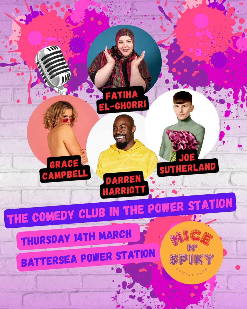 The Comedy Club In The Power Station, Battersea, Thur March 14th @BPSCinema with comedy guests @fatihaelghorri @GraceCampbell @darrenharriott @joesutherland_ FINAL SEATS CLICK HERE: thecinemainthepowerstation.com/film/The-Comed…