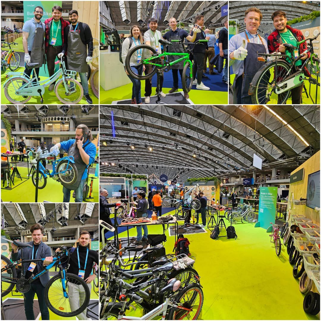 Give_Bikes's tweet photo. We are back from our social media break ⏰️ It has been a busy start to 2024 packed with 🚲 building workshops, including #ciscolive2024. At Give a Bike’s stand we offered an opportunity to take a break from IT challenges by fixing child bikes for Rotterdam’s Fietsbank project! https://t.co/XxK1xTGJOJ
