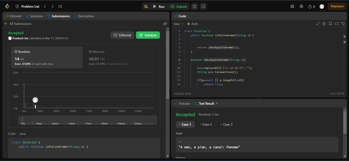 Day 5 of #100DaysOfCode  Solved two questions on leetcode  (problem number 125 and 1528) and got leetcode 50 Days batch(2024 ). 
Revised Promises and async await in javascript.    
#100DaysOfCode 
#LearnInPublic 
#webDevelopement
 #DSA