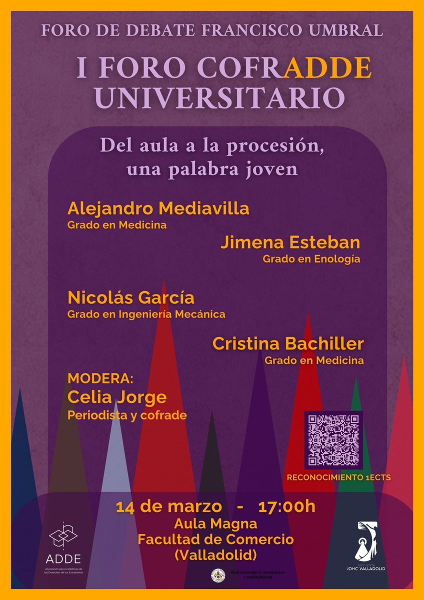 celiajg_'s tweet photo. Este JUEVES 14 de marzo pasaremos un buen rato hablando de lo que más nos gusta: Semana Santa. 

Os animo a que vayáis, intentaremos hablar desde el corazón para contar nuestra pasión y devoción. 💜

*Abierto a todo el público. 

#SemanaSanta #Valladolid https://t.co/BIiHAIleQX