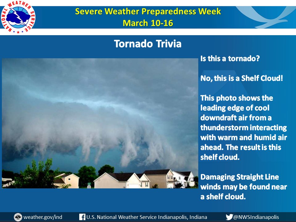 NWSIndianapolis's tweet photo. No, not a tornado. This is Shelf cloud. #SpringSafety2024 #inwx Do you have any shelf cloud photos to share? https://t.co/udOfFRY7Li