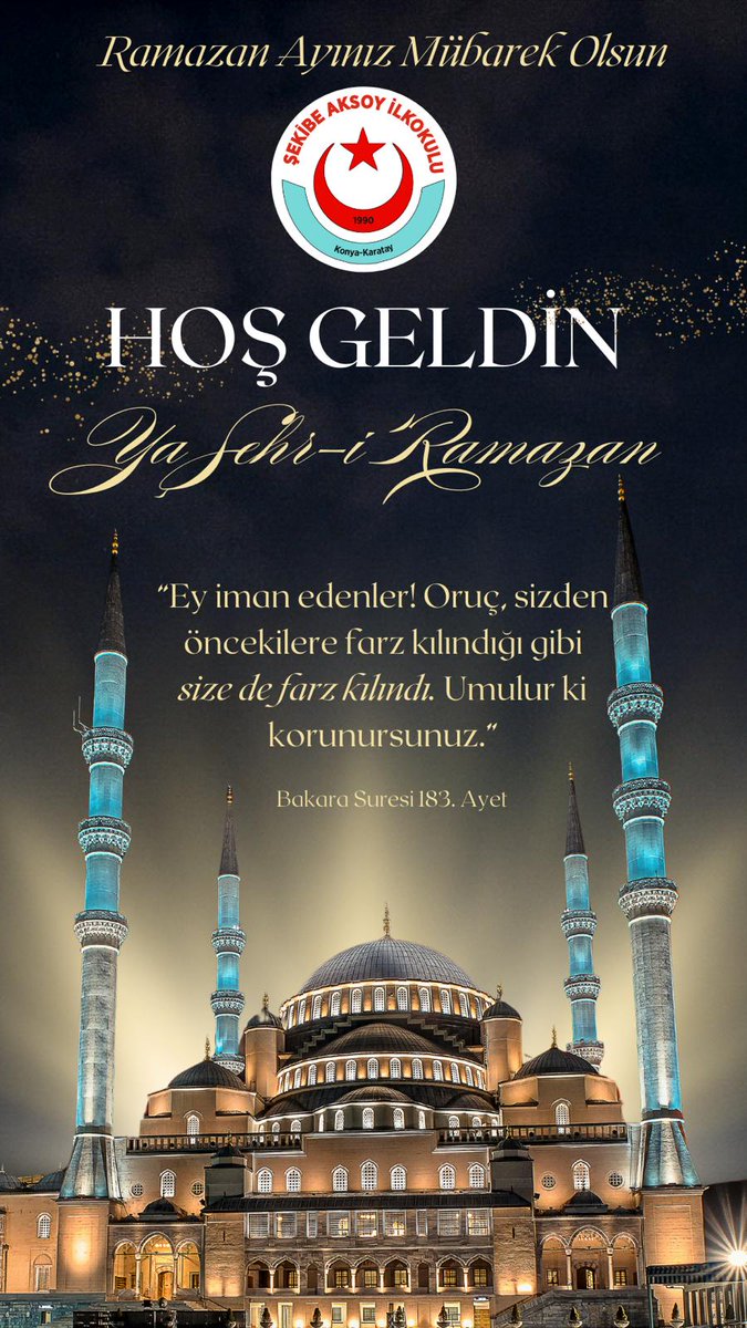 🇹🇷*HAYIRLI RAMAZANLAR*                               Bu akşam itibariyle şerefleneceğimiz,         
Evveli RAHMET,            
Ortası MAĞFİRET             
Sonu KURTULUŞ ayımız olan Ramazan-ı Şerifimiz mübarek olsun.🇹🇷 <a href="/karatayilcemem/">Karatay İlçe Milli Eğitim Müdürlüğü</a> <a href="/hicailkokulu/">Çınar Hiça İlkokulu</a> <a href="/selcukluilkokul/">Selçuklu İlkokulu - Eyyübiye</a> <a href="/FasihSehit/">Mardin Ömerli Şehit Öğretmen Fasih Söğüt İlkokulu</a>