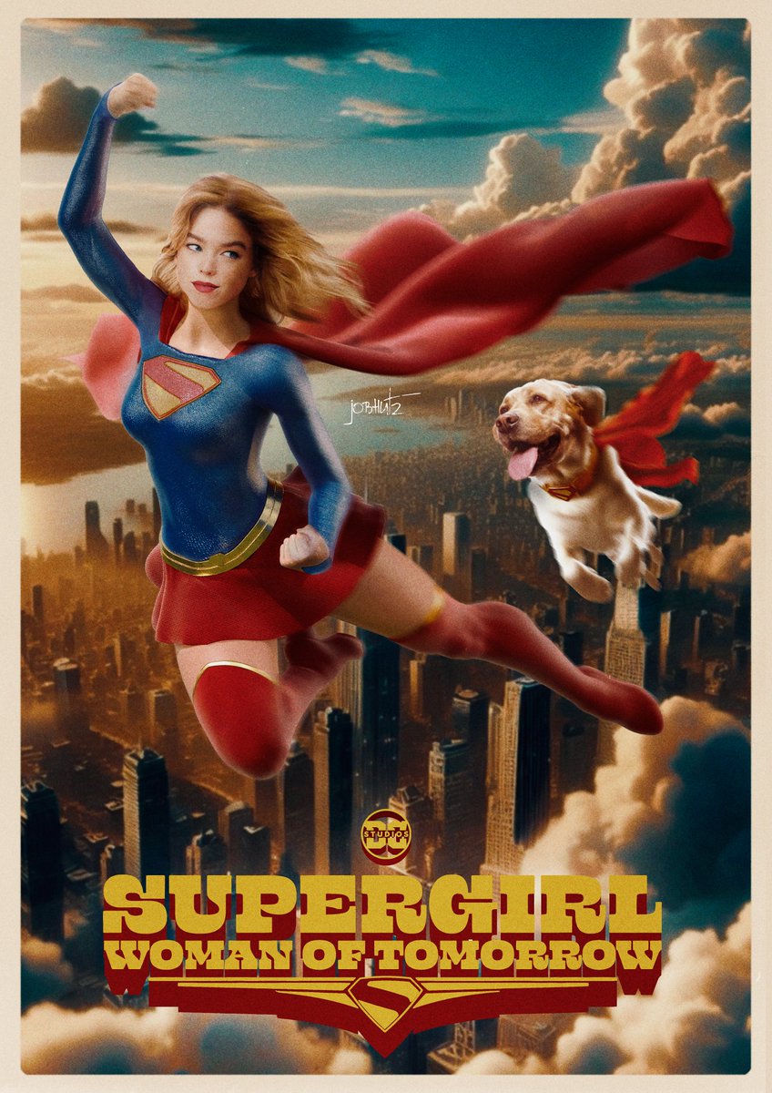 Been working of this for few days and it's finally done! Milly Alcock as Supergirl/Kara Zor-El, normal and poster edition. I love Milly and I can't wait to see her as Kara! 

@jamesgunn 

#SupergirlWomanOfTomorrow #MillyAlcock #Supergirl #Superman #Krypto #Conceptdesign #poster