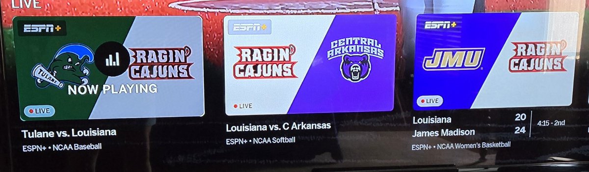CajunDreDog's tweet photo. Busy afternoon on @ESPNPlus for #CajunNation.

#GeauxCajuns #WeAreLouisiana #RaginCajuns #cULture #FunBelt #GeauxUL #GeauxLA https://t.co/baZxPIq4xf