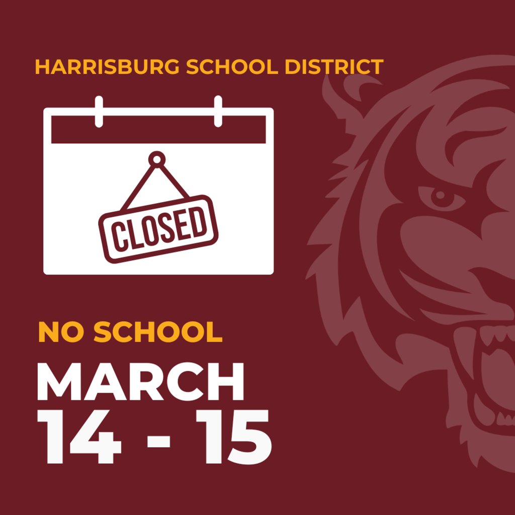 A reminder there will be NO SCHOOL March 14-15. 🐾