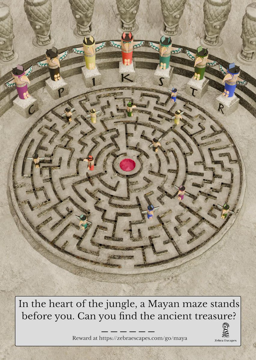 zebraescapes's tweet photo. Made this little puzzle - inspired by going on adventures... this time to a Mayan temple presenting you with a maze to get through to get the secret word. Use the solution on this page to get a free online escape room game: https://t.co/1tMp7vfvvS https://t.co/XxayidpYcI