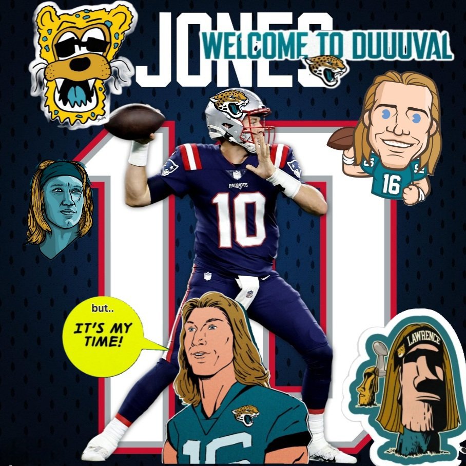 djsmith103's tweet photo. Good afternoon #TwoToneBlue fam...
I'm a little late on this but I needed to find the best pic for you soooooo here goes; *ahem: ‼️ BREAKING-ish‼️
QB Mac Jones is on his way to #DUVAL county in exchange for a 6th round pick. Good luck in the #AFCSouth aka The #DANGERZONE 😤 #Jags #Jacksonville #Jaguars #MacJones #Patriots #TrevorLawrence #NFL #NFLFreeAgency
#NewEngland #DUVAL