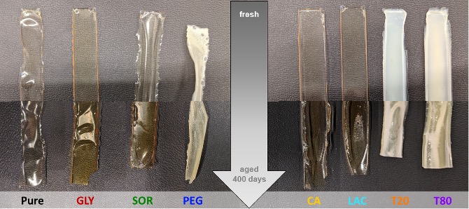 Green Additives in Chitosan-based Bioplastic Films: Long-term Stability Assessment and Aging Effects Chitosan-based films with e.g. citric acid as green additive show a high stability for more than 400 days. @ChemSusChem article : doi.org/10.1002/cssc.2… @UniUtrecht @ARCCBBC