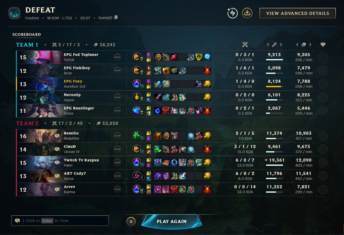 EPG_LoL's tweet photo. https://t.co/JYmwg17Xtw 6.Spieltag. Dieser Split ist nicht unser. https://t.co/jaAuMrrtnG