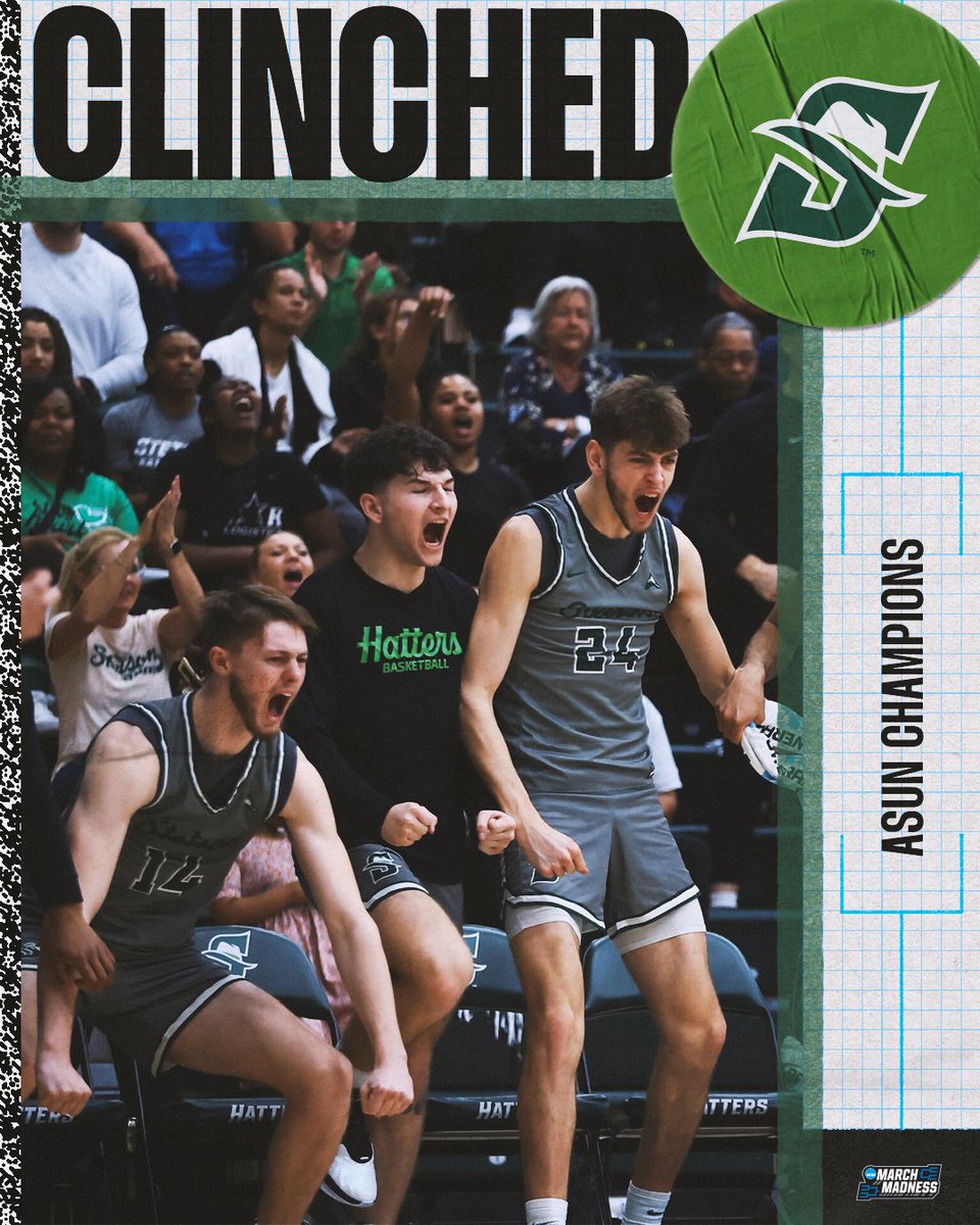 STETSON IS GOING DANCING 👏

The Hatters punch their FIRST EVER ticket to the NCAA Tournament 🙌

#MarchMadness
