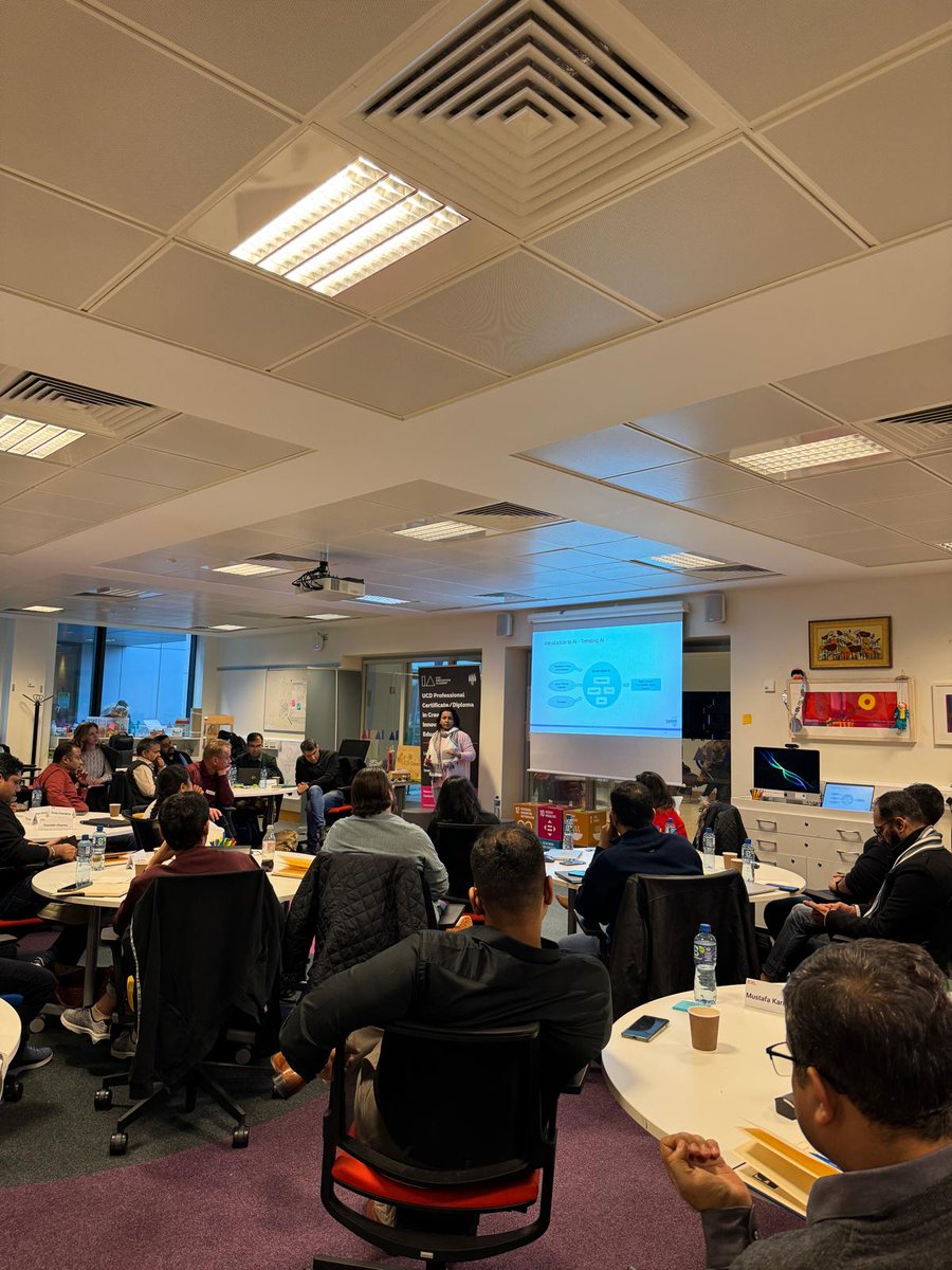 sanalmgr's tweet photo. Recently co-delivered an impactful session with @UCD Innovation Academy &amp; my @CeADARIreland  colleagues, Anwesha &amp; Arsalan Shahid, for EXL VPs! 

🚀 Two days of intense AI prototyping &amp; innovation training. Witnessing these leaders embrace AI for business solutions was inspiring. https://t.co/hnFwUT59bC