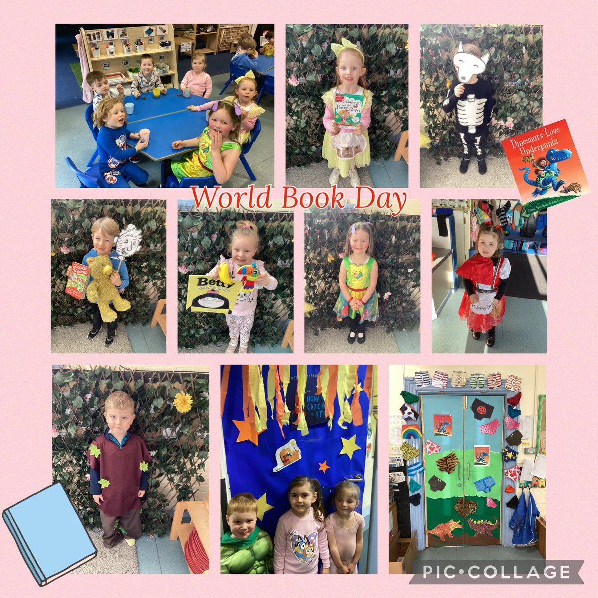 World Book Day in Nursery. A day of sharing stories, hot chocolate and a focus on our class book Dinosaurs Love Underpants. 🦖🩲📚☕️🦕