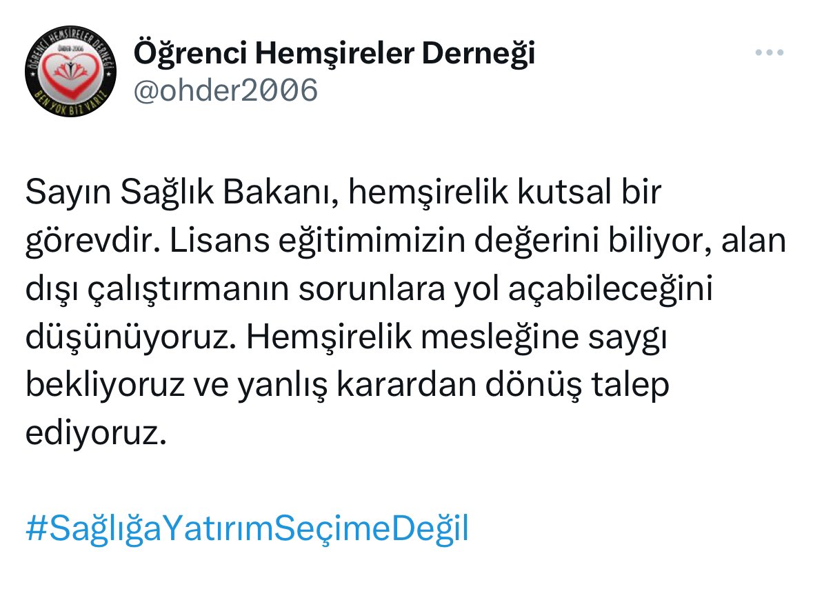 #SağlığaYatırımSeçimeDeğil