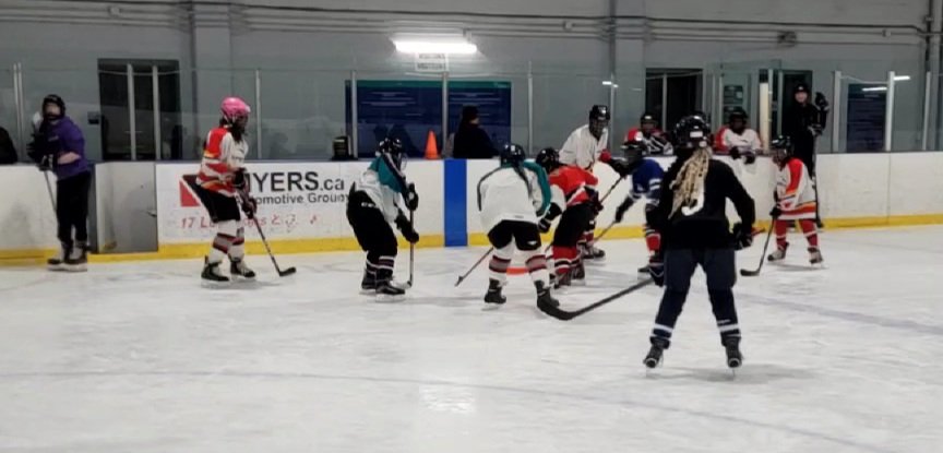 CanadaShift's tweet photo. @7SamuelJanes and I got out to join coach @emmacweller and the amazing kids of the @AfricanHockeyAH today for practice. The young athletes are grinding and only 2 weeks left for this season. Shout out to all of the coaches 1 from @carletonWHKY &amp; @GeeGeesWHOC &amp;  my buddy Sawyer! https://t.co/pnbriPWVEv