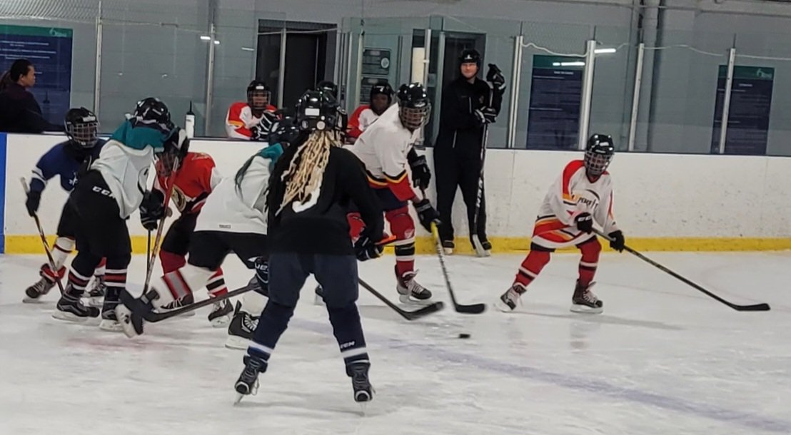 CanadaShift's tweet photo. @7SamuelJanes and I got out to join coach @emmacweller and the amazing kids of the @AfricanHockeyAH today for practice. The young athletes are grinding and only 2 weeks left for this season. Shout out to all of the coaches 1 from @carletonWHKY &amp; @GeeGeesWHOC &amp;  my buddy Sawyer! https://t.co/pnbriPWVEv