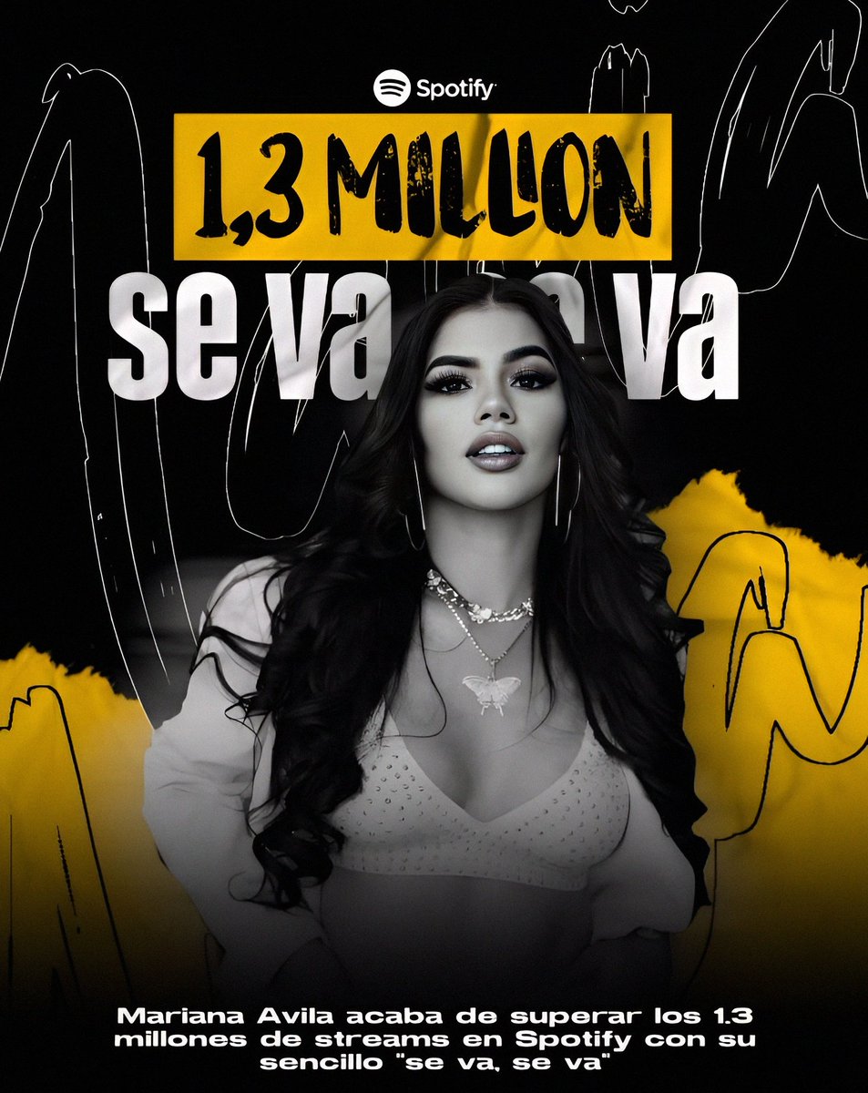 GraphyAvila's tweet photo. "Se va, Se va" de @SoyMarianaAvila supera los 1.3 millones de streams en Spotify! https://t.co/TeeJT4fdPt